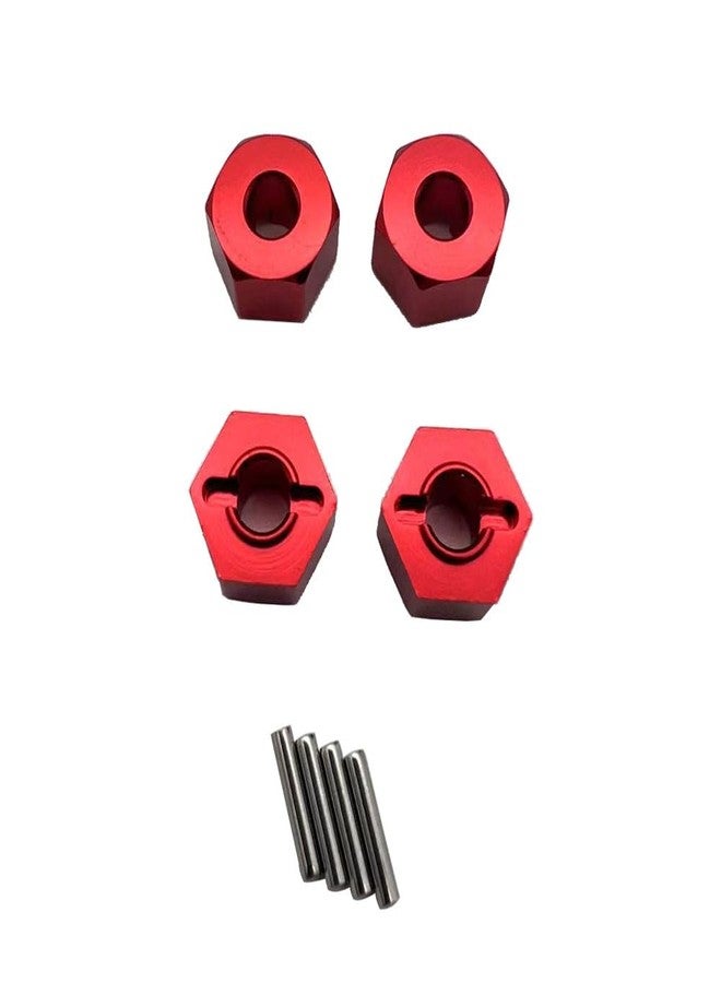 ZRRC Aluminum 12mm Hex Wheel Hub, 7mm Thick with 2x10mmStub Axle Pins, Compatible with Traxxas 1/10 4WD Rustler Slash Stampede RC Car, Replace Part 1654 (red) - Image 1
